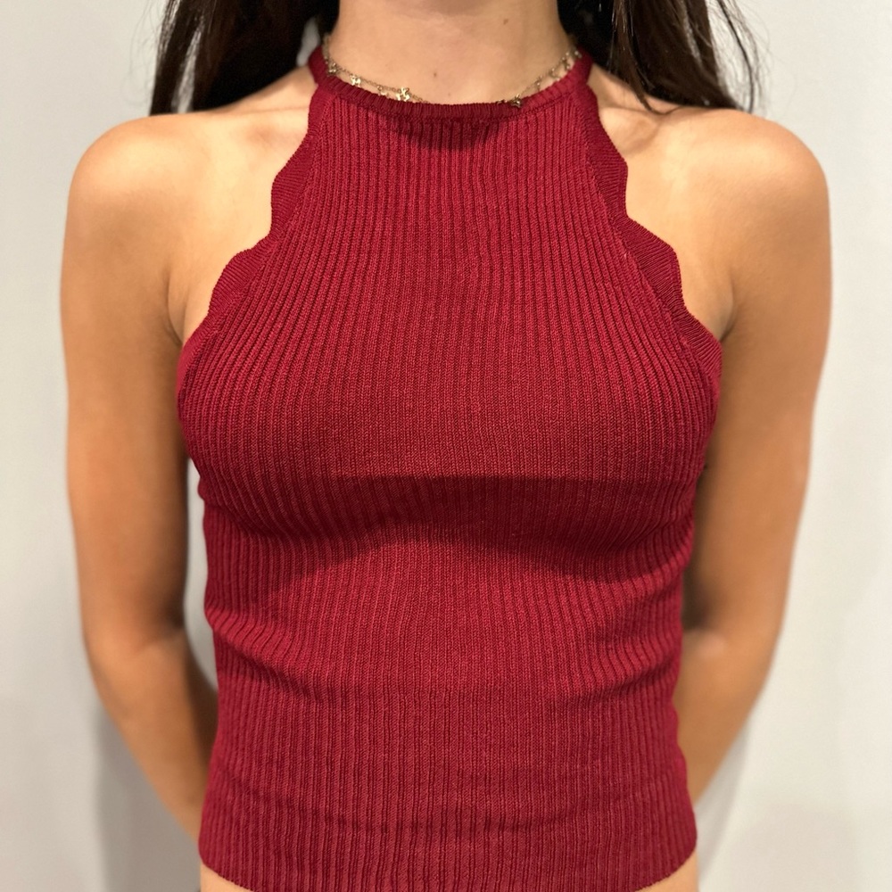Burgundy top